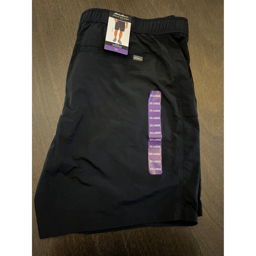 Eddie Bauer Men’s XXL Ripstop Tech Shorts Black UPF 50+ NWT Lightweight